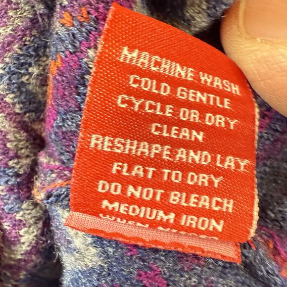 Krimson Klover Merino Wool Silk SIZE XL Geometric Print MiniSkirt Aztec Fairisle - Picture 8 of 9